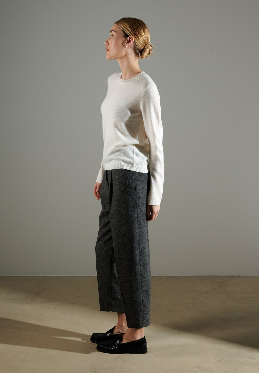 NAMI 4 Round-neck cashmere sweater ecru white