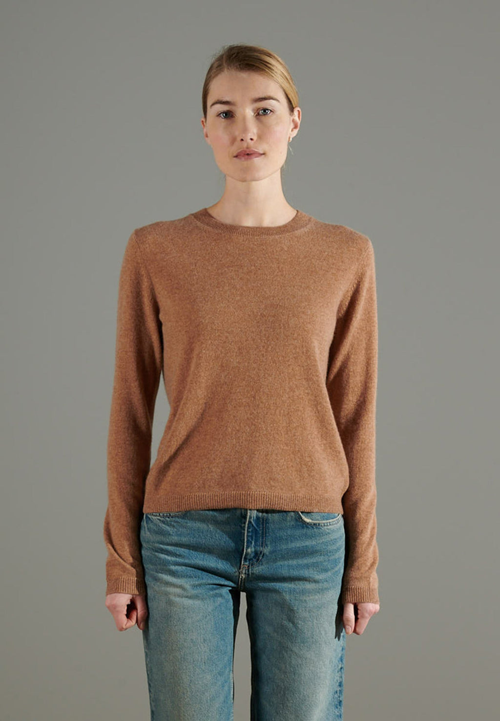 NAMI 4 Round-neck cashmere sweater camel