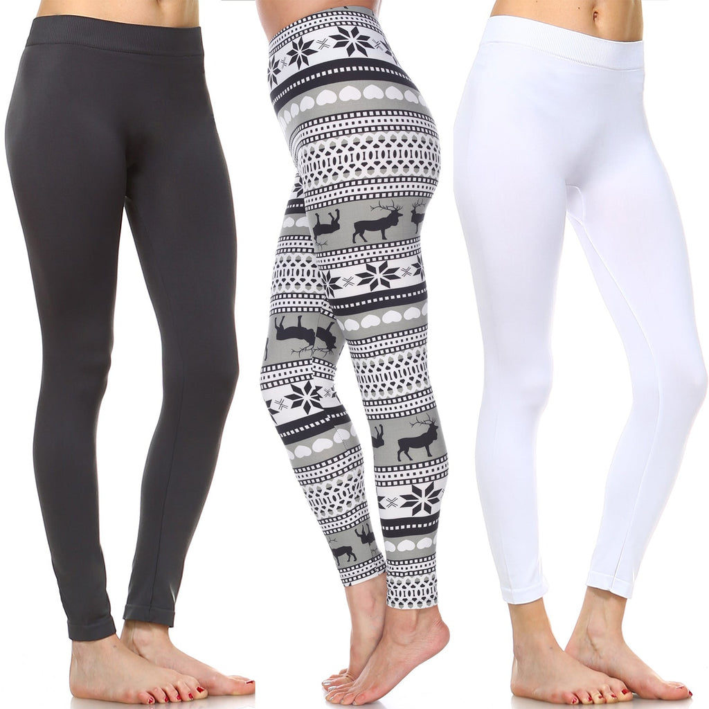 Slim Fit Pack of 3 Leggings (3 Color Asst Available)