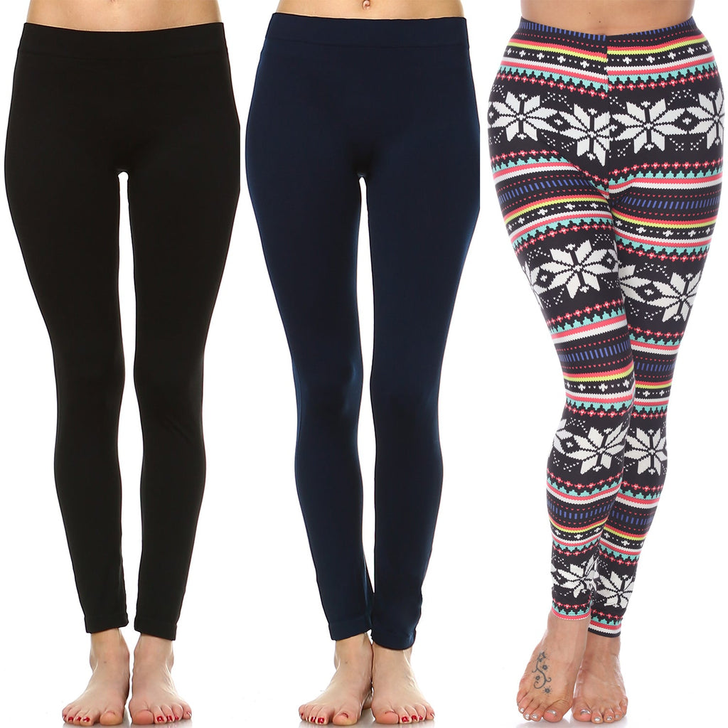 Mid Rise Pack of 3 Leggings (3 Color Asst Available)