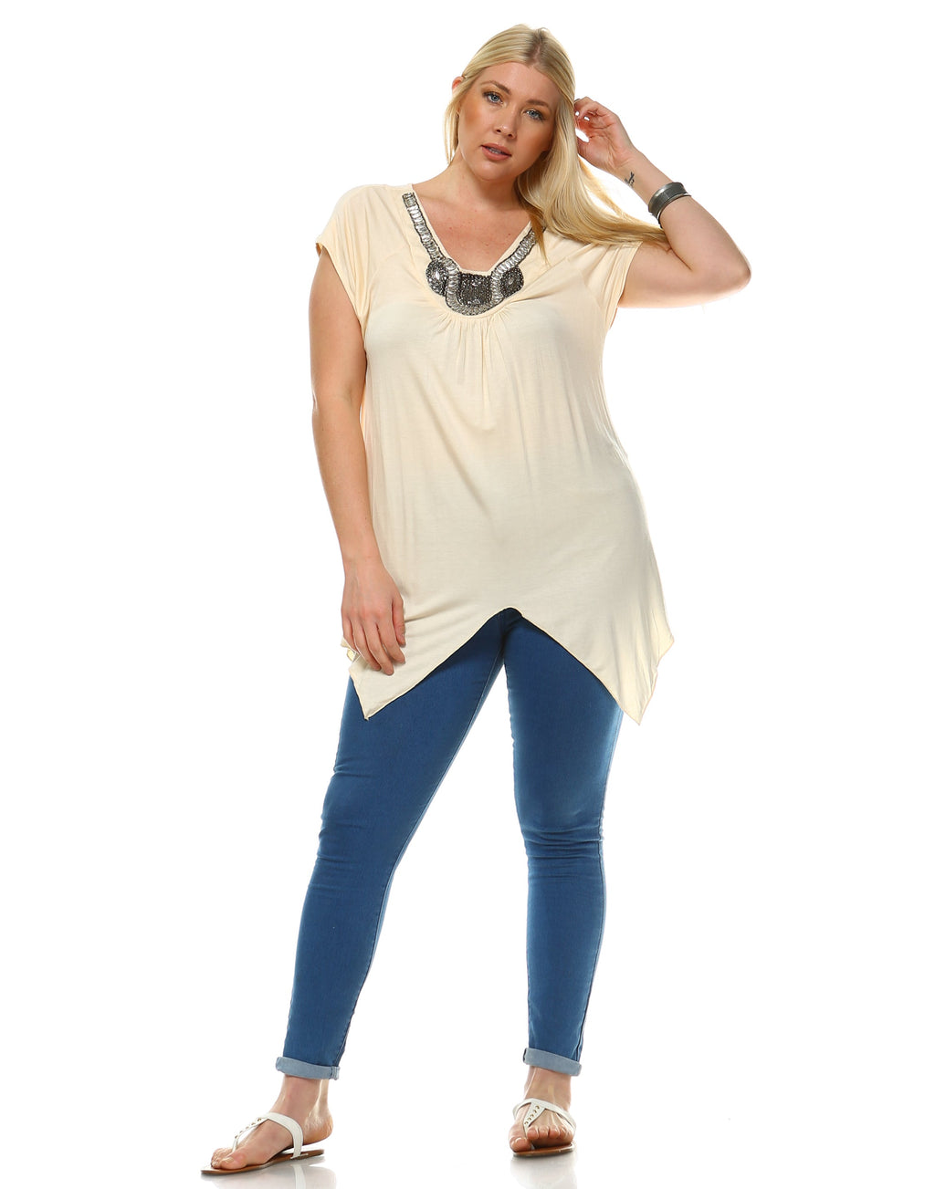 White Mark Women's Fenella Tunic Top - Plus