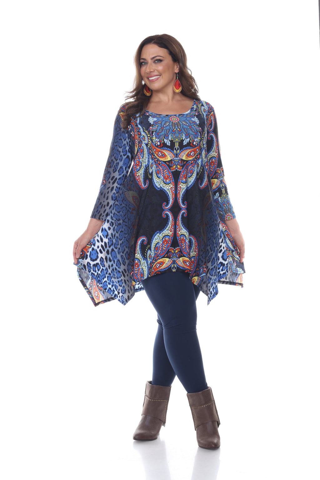 White Mark Women's Marlene Tunic Top - Plus (5 Colors Available)