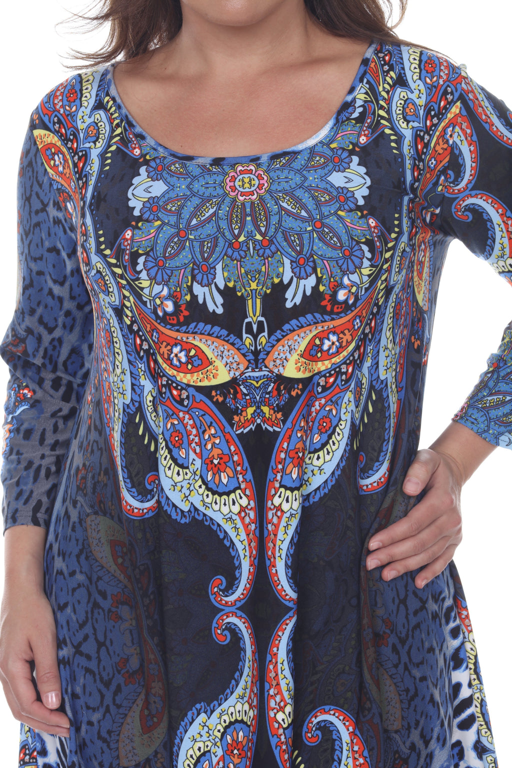 White Mark Women's Marlene Tunic Top - Plus (5 Colors Available)