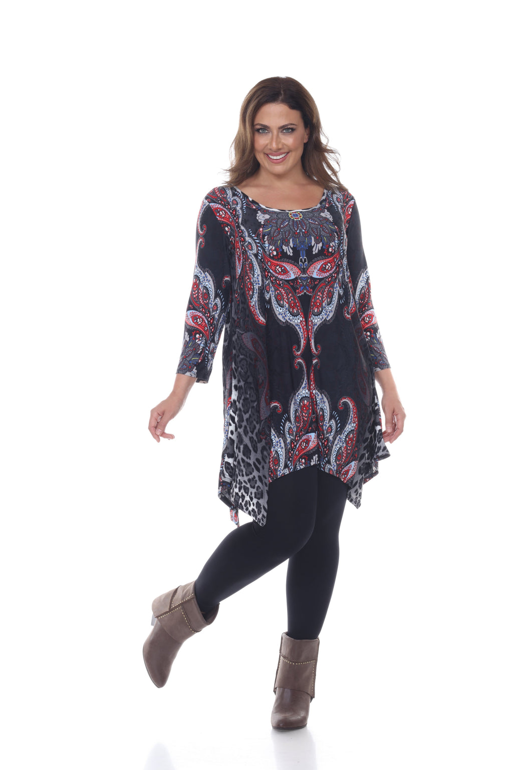 White Mark Women's Marlene Tunic Top - Plus (5 Colors Available)