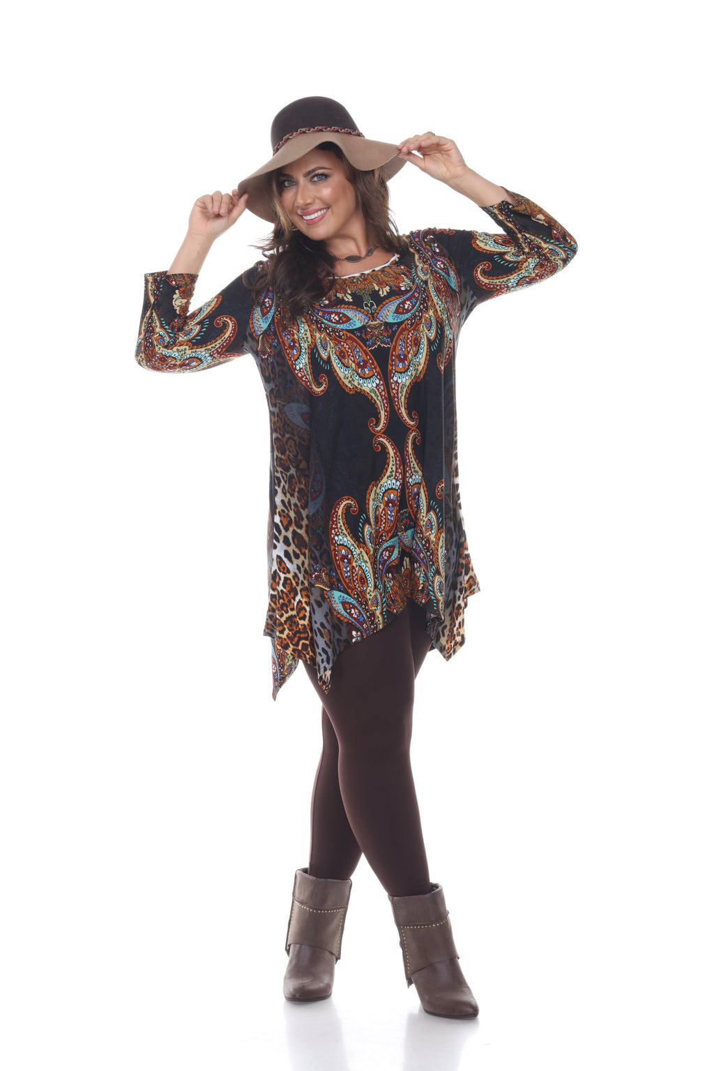 White Mark Women's Marlene Tunic Top - Plus (5 Colors Available)