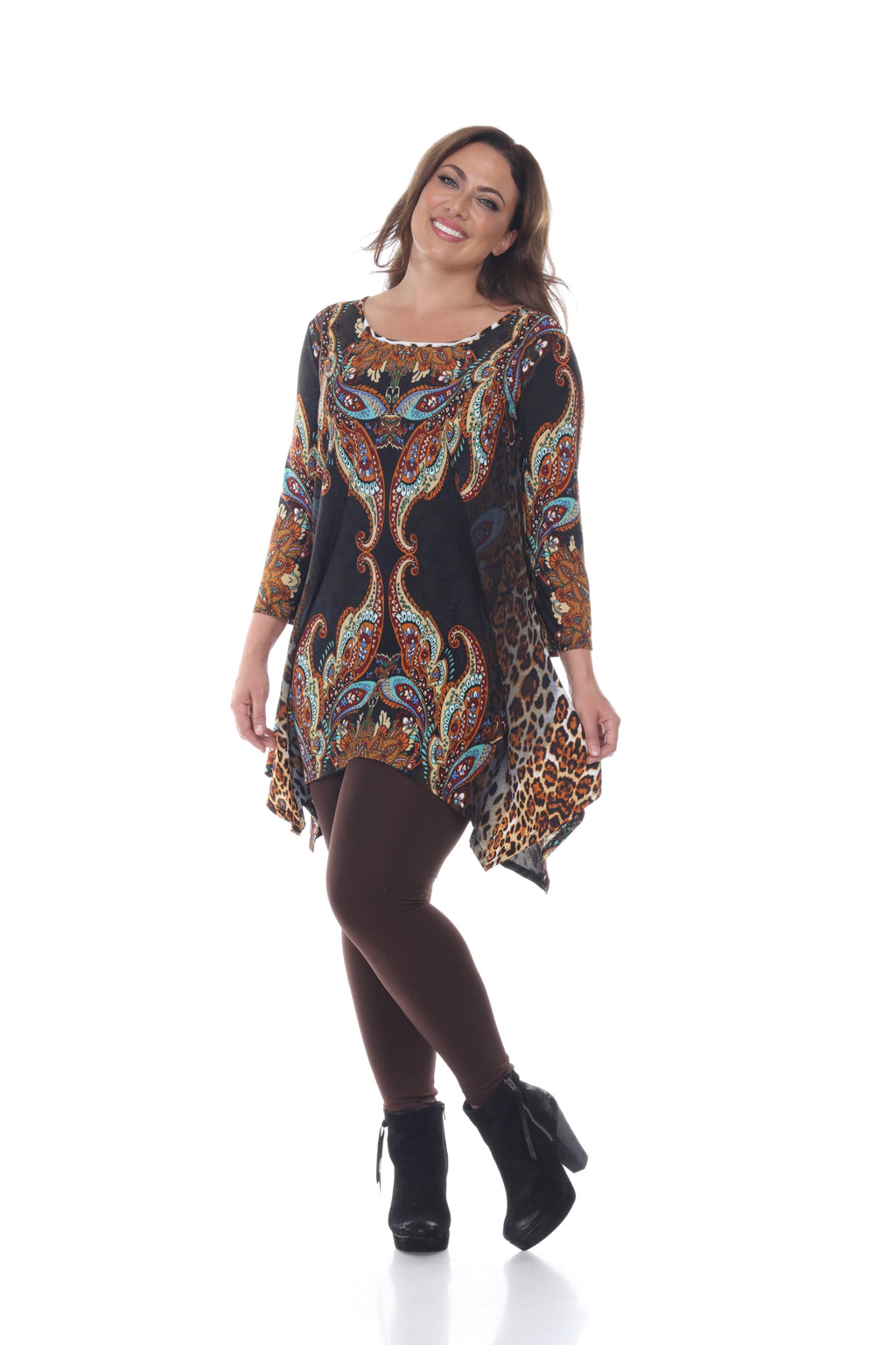 White Mark Women's Marlene Tunic Top - Plus (5 Colors Available)