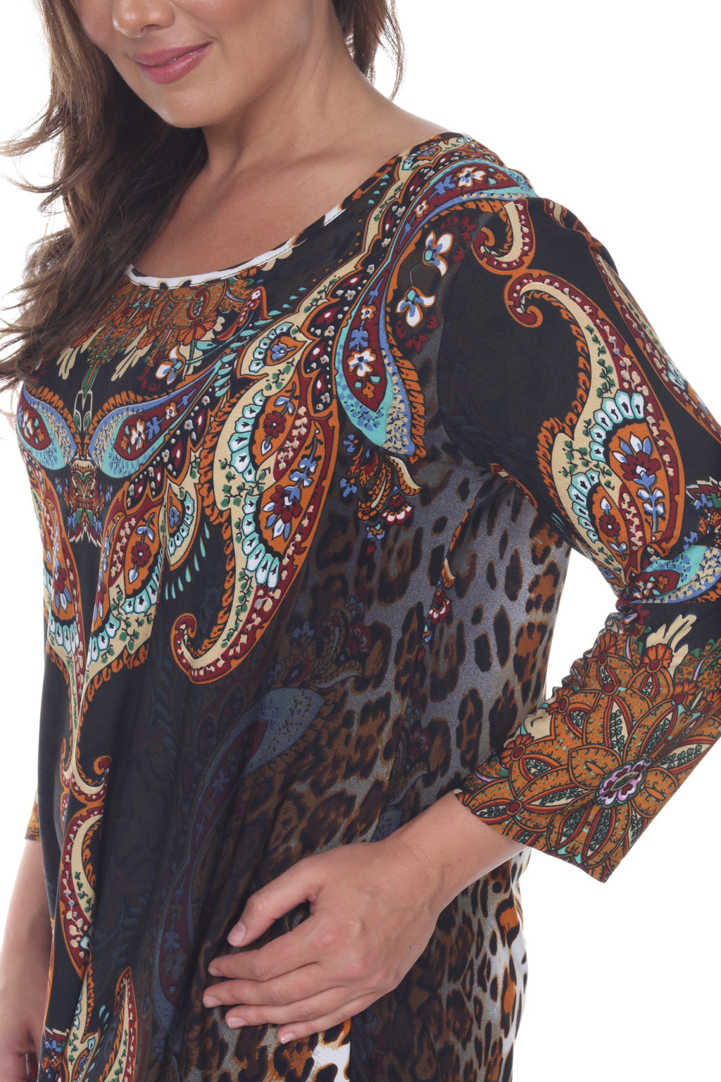 White Mark Women's Marlene Tunic Top - Plus (5 Colors Available)