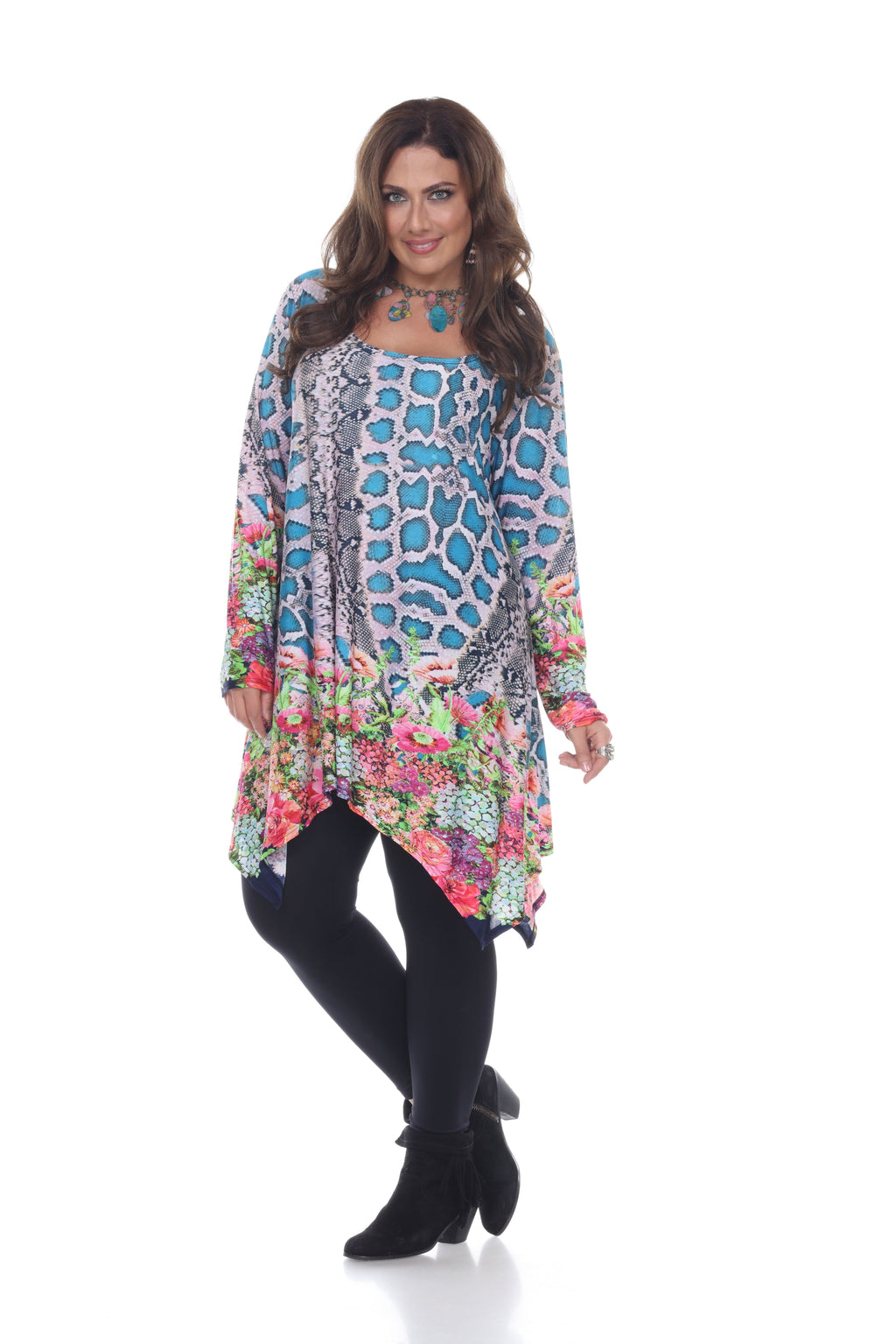 White Mark Women's Marlene Tunic Top - Plus (5 Colors Available)