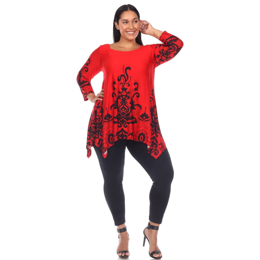 White Mark Women's Yanette Tunic Top - Plus (6 Colors Available)
