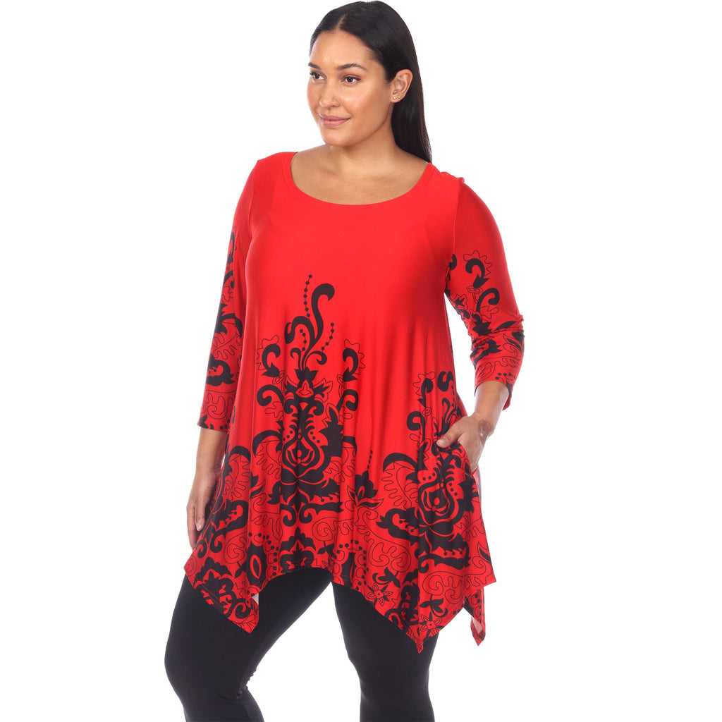 White Mark Women's Yanette Tunic Top - Plus (6 Colors Available)