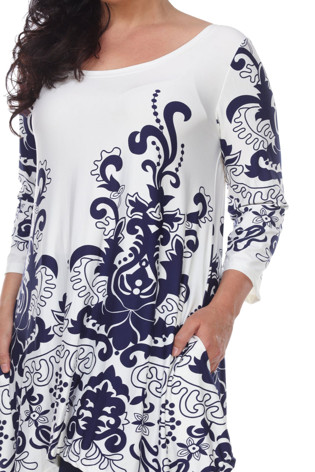 White Mark Women's Yanette Tunic Top - Plus (6 Colors Available)