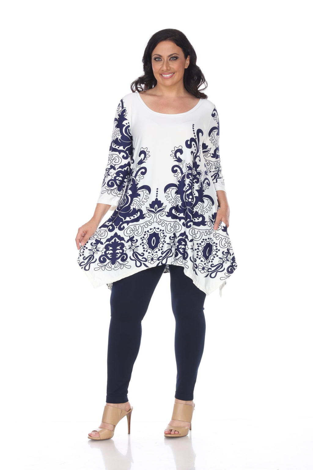 White Mark Women's Yanette Tunic Top - Plus (6 Colors Available)