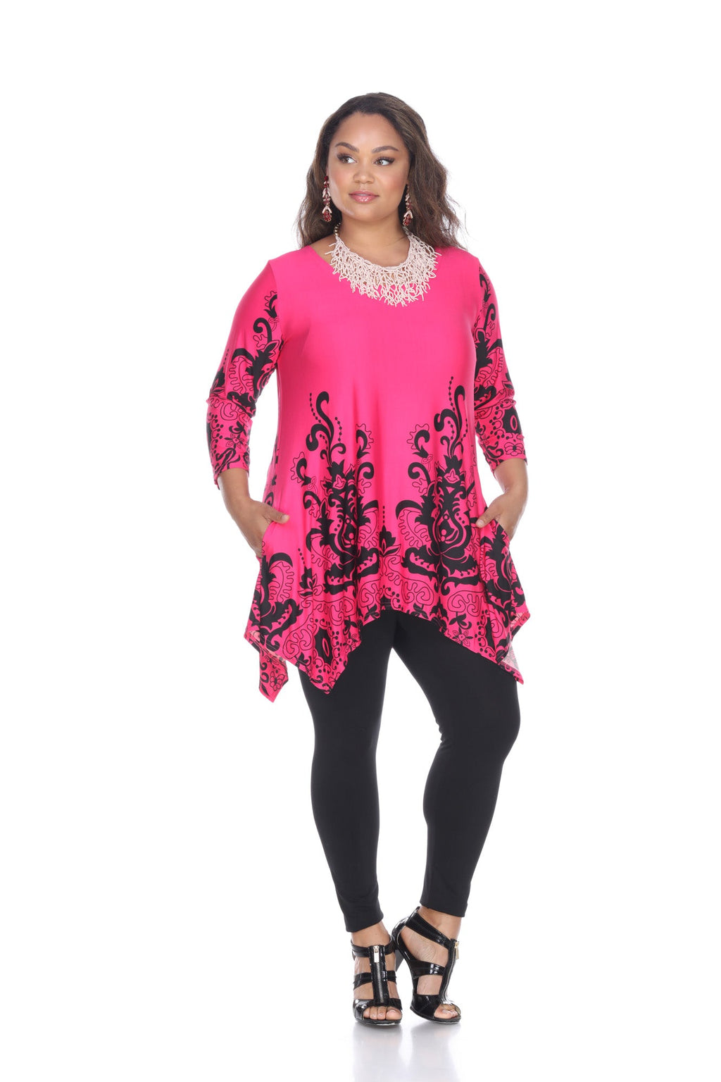 White Mark Women's Yanette Tunic Top - Plus (6 Colors Available)