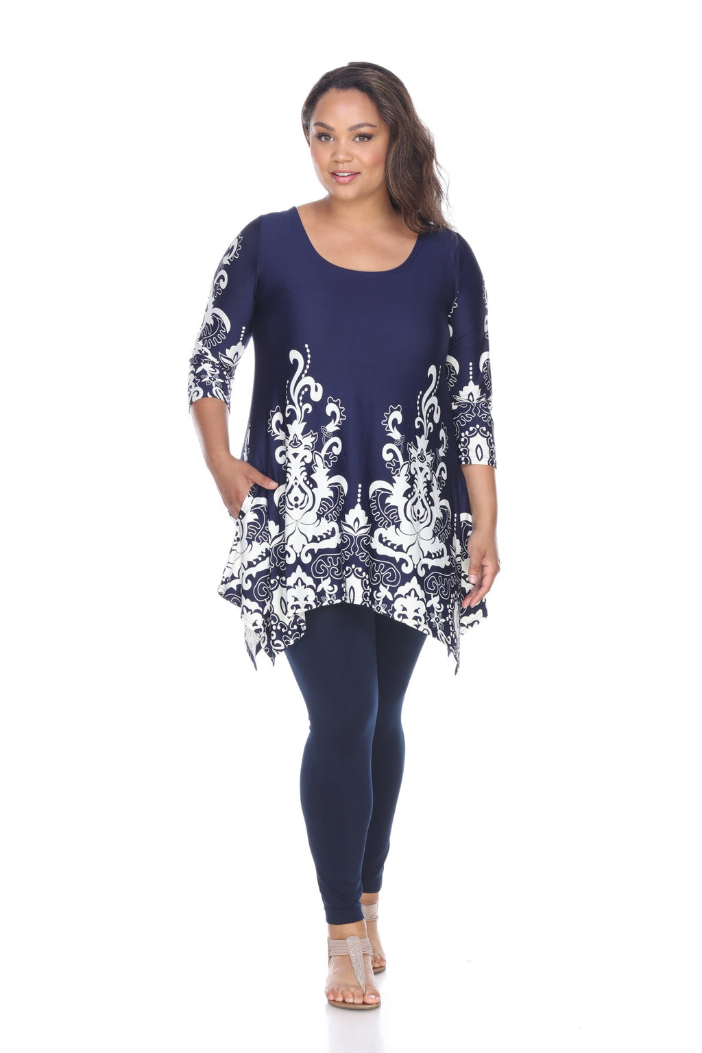 White Mark Women's Yanette Tunic Top - Plus (6 Colors Available)