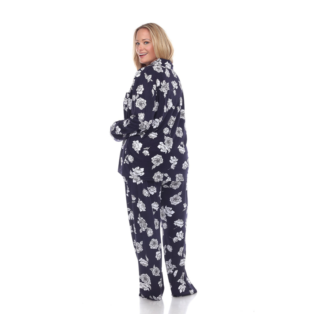 Long Sleeve Floral Pajama Set - Plus