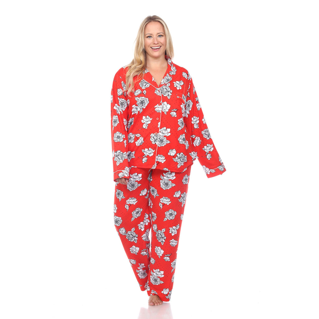 Long Sleeve Floral Pajama Set - Plus