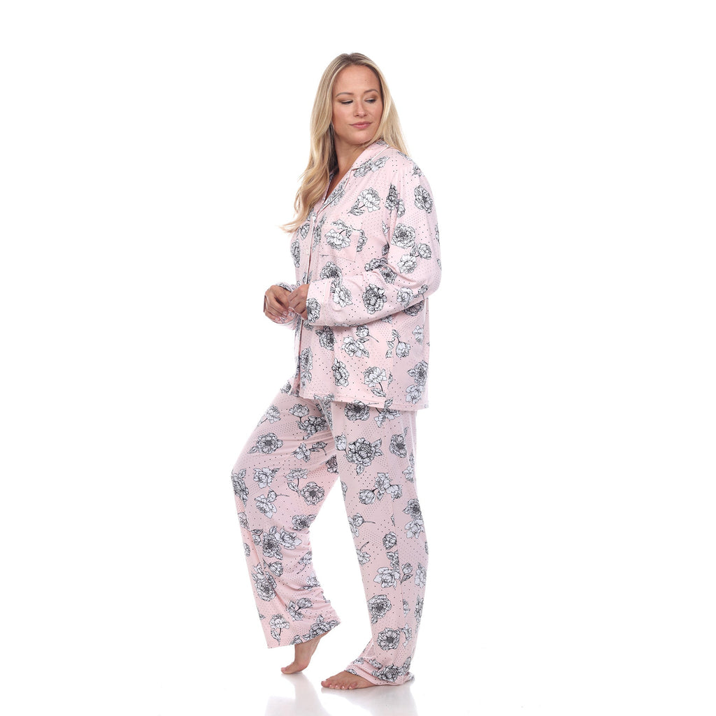 Long Sleeve Floral Pajama Set - Plus