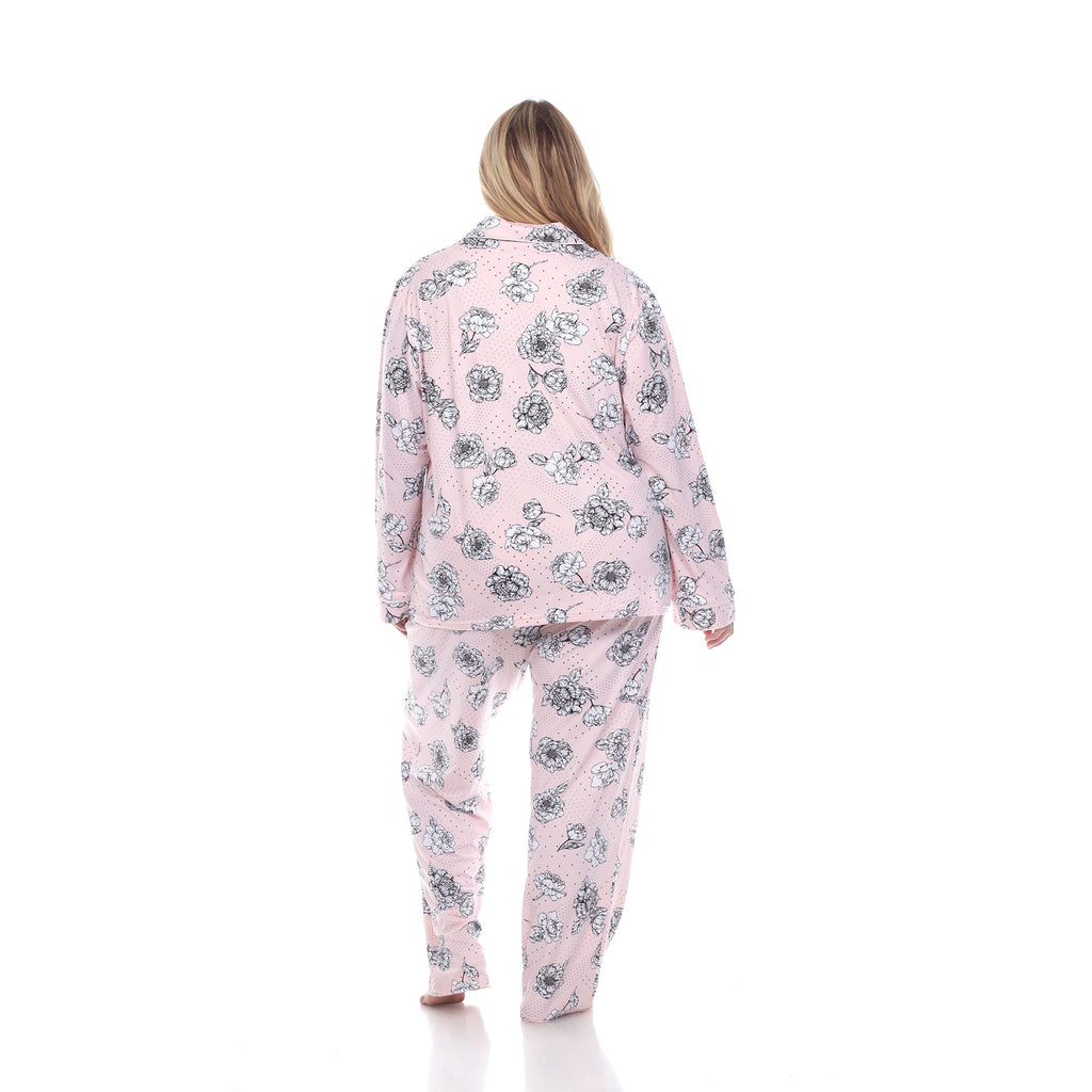 Long Sleeve Floral Pajama Set - Plus