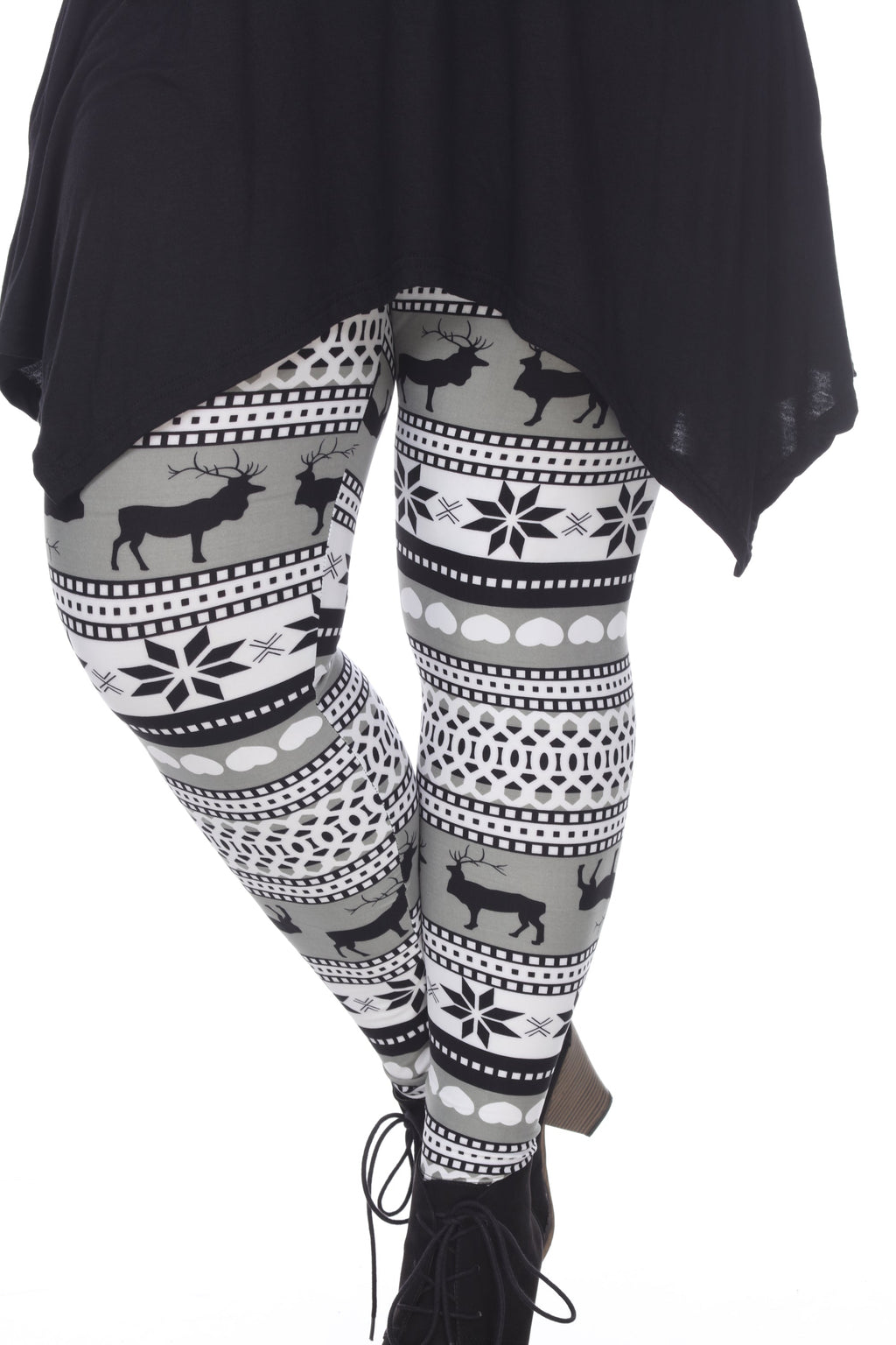 Mid Rise Printed Leggings-Plus (6 Colors Available)