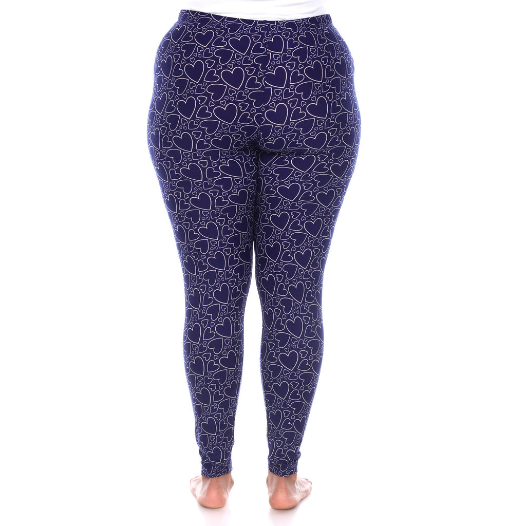 Soft Heart Printed Leggings-Plus (3 Color Variations)