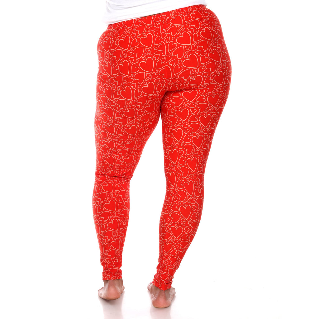 Soft Heart Printed Leggings-Plus (3 Color Variations)