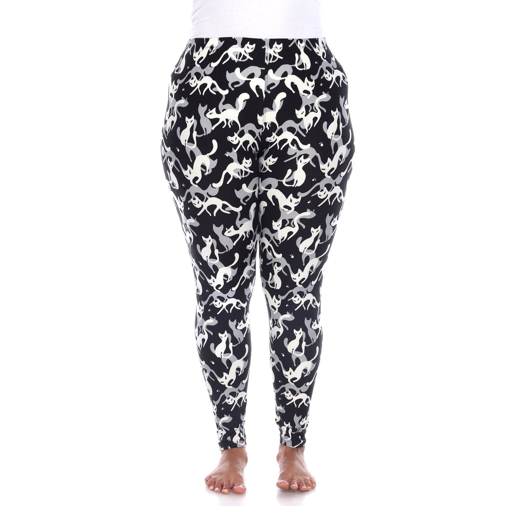 Soft Cat Printed Leggings-Plus (3 Colors Available)