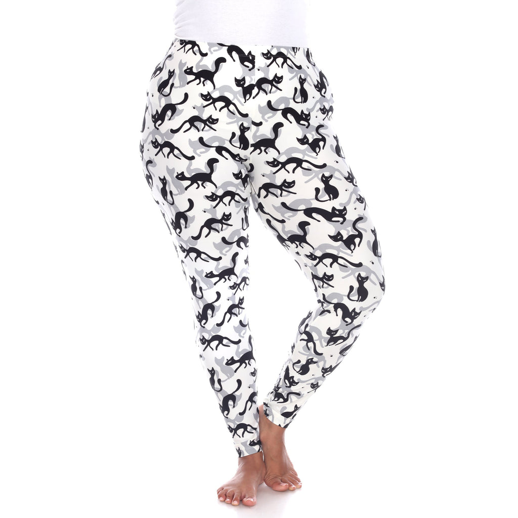 Soft Cat Printed Leggings-Plus (3 Colors Available)