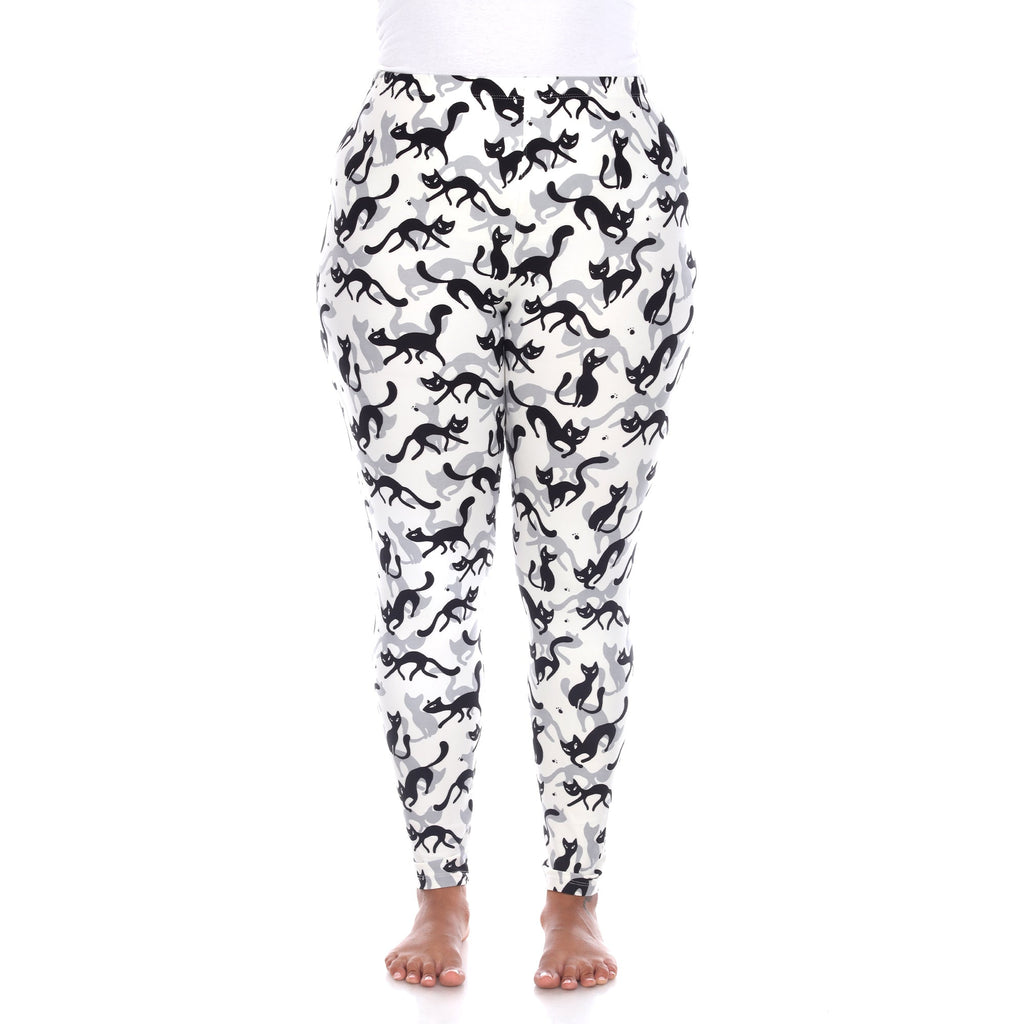 Soft Cat Printed Leggings-Plus (3 Colors Available)