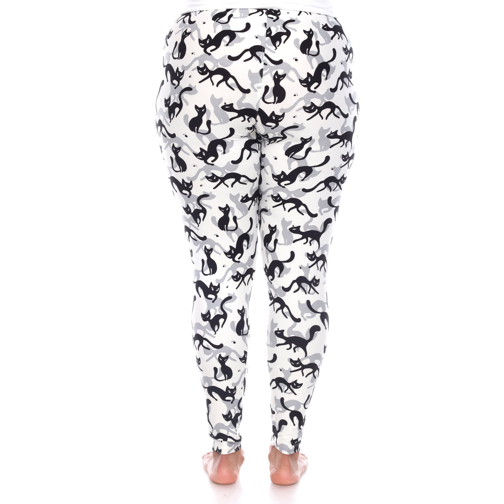 Soft Cat Printed Leggings-Plus (3 Colors Available)