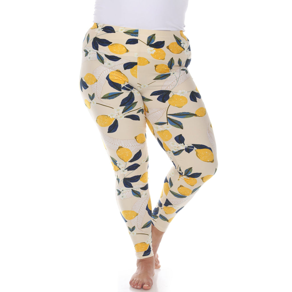 Soft Tropical Printed Leggings-Plus (4 Color Variations)