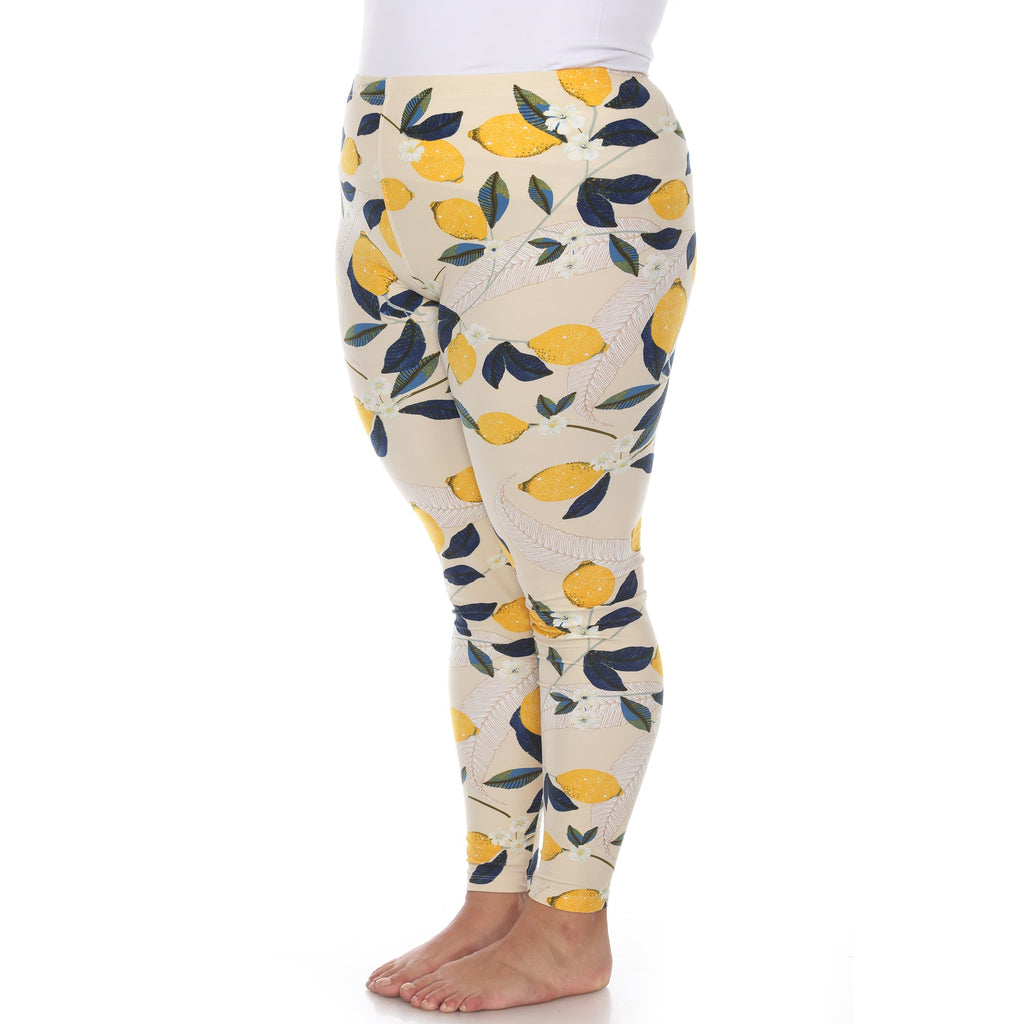 Soft Tropical Printed Leggings-Plus (4 Color Variations)