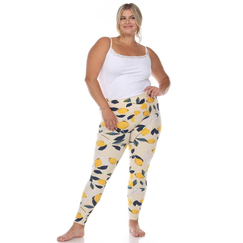 Soft Tropical Printed Leggings-Plus (4 Color Variations)