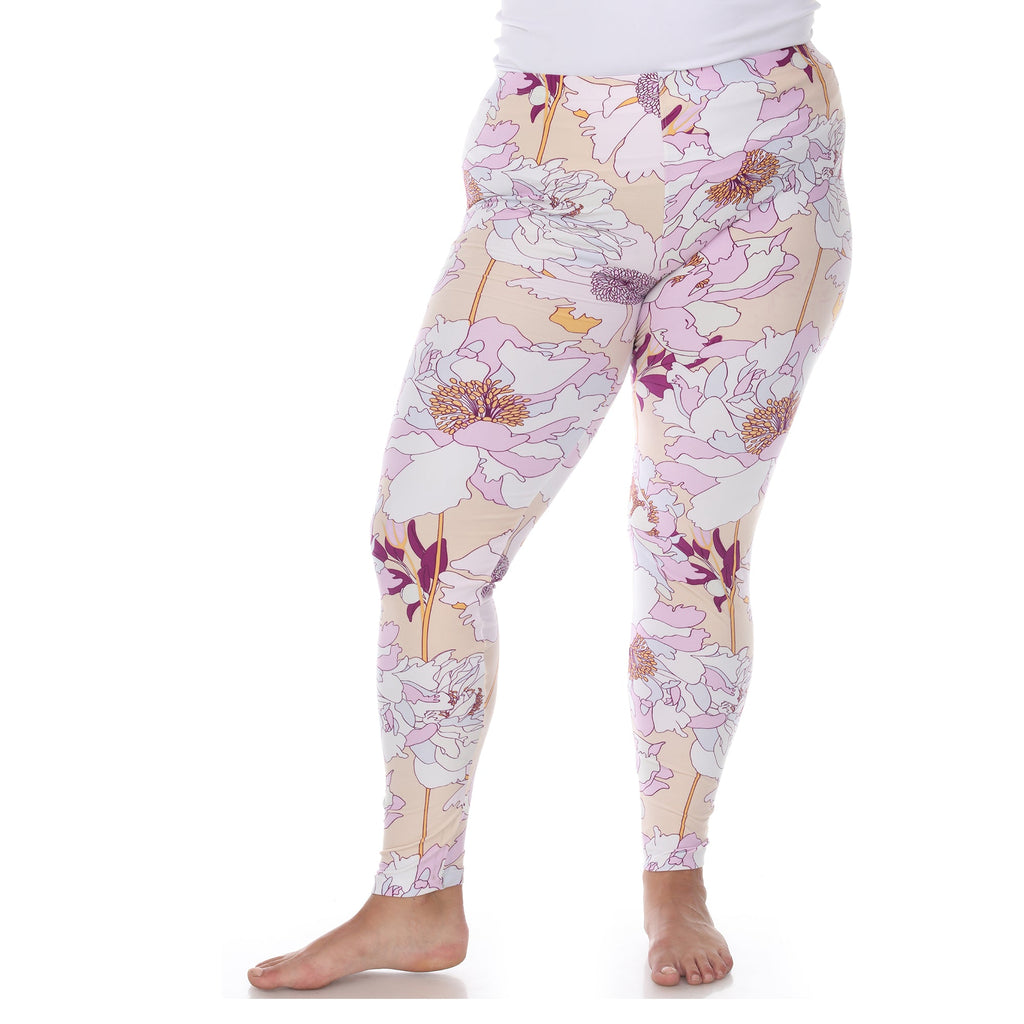 Soft Tropical Printed Leggings-Plus (4 Color Variations)