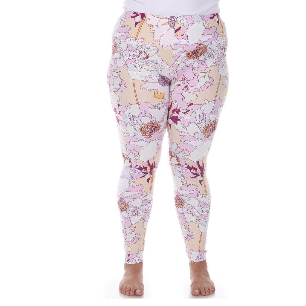 Soft Tropical Printed Leggings-Plus (4 Color Variations)