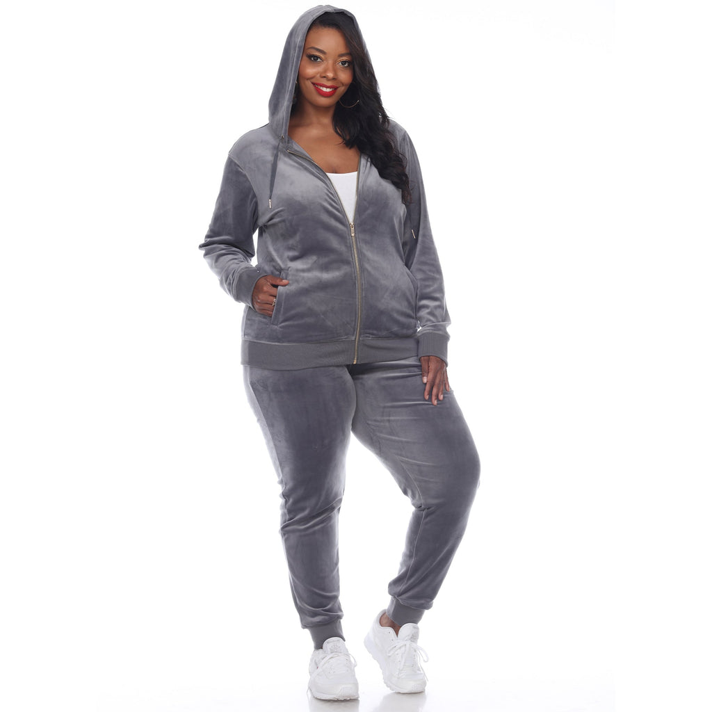 2 Piece Velour Tracksuit Set - Plus- 10 Colors Available