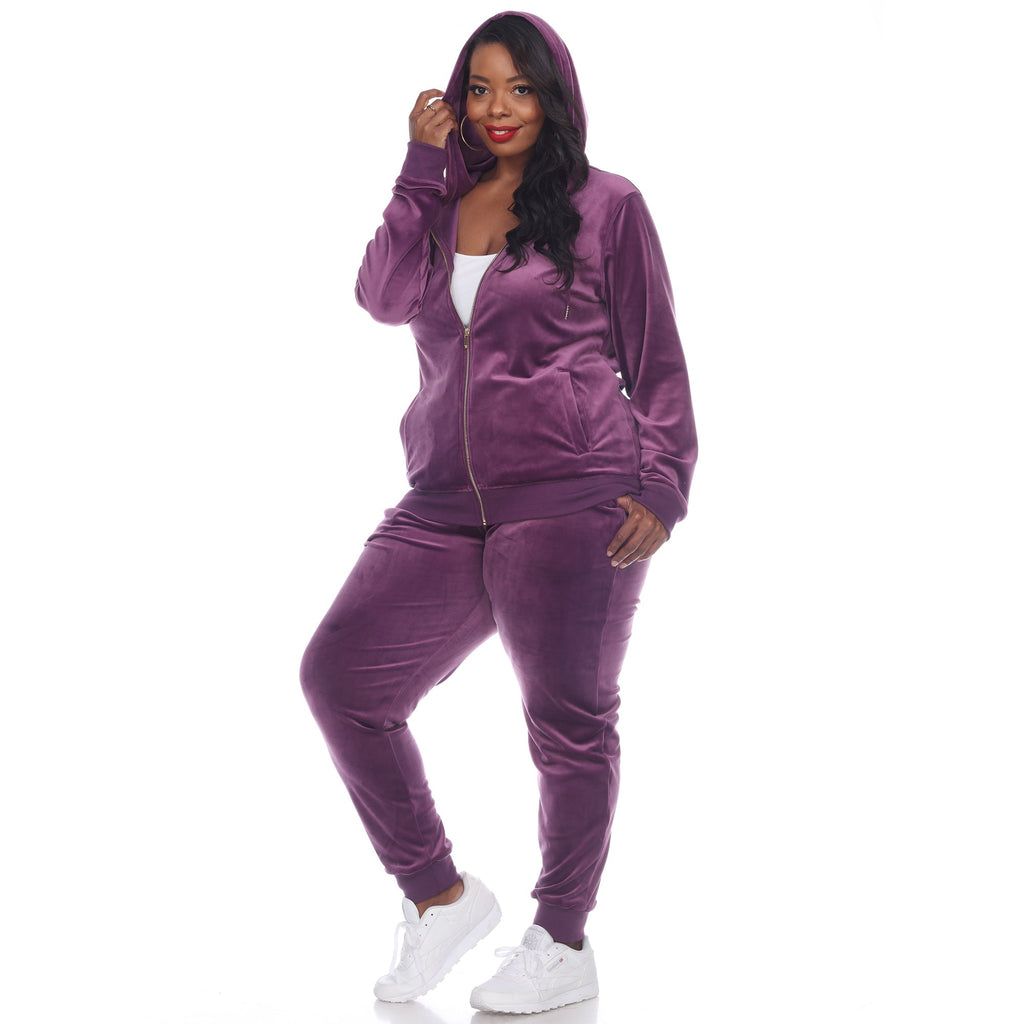 2 Piece Velour Tracksuit Set - Plus- 10 Colors Available