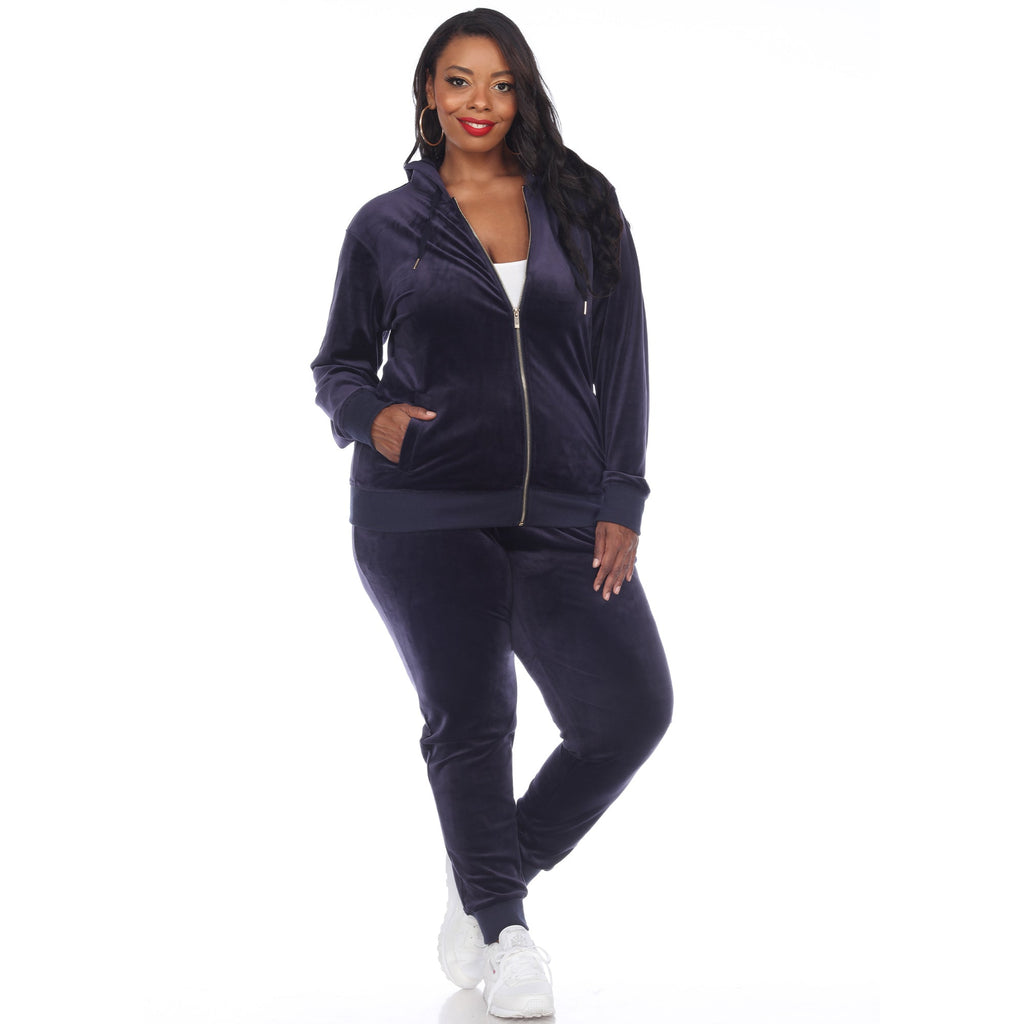 2 Piece Velour Tracksuit Set - Plus- 10 Colors Available