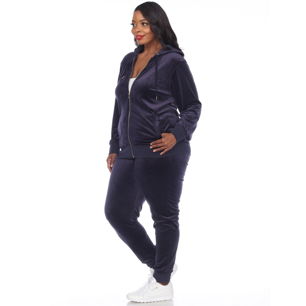 2 Piece Velour Tracksuit Set - Plus- 10 Colors Available