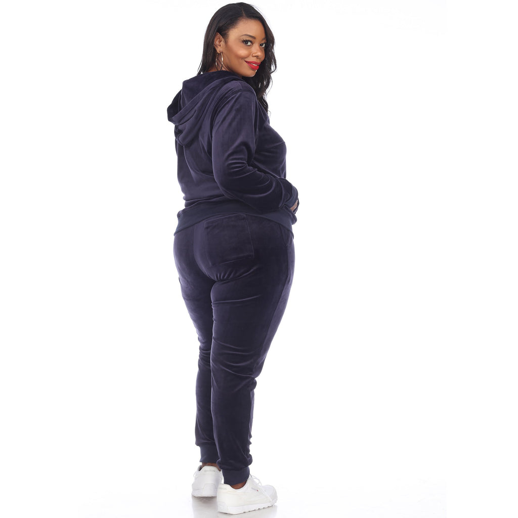 2 Piece Velour Tracksuit Set - Plus- 10 Colors Available