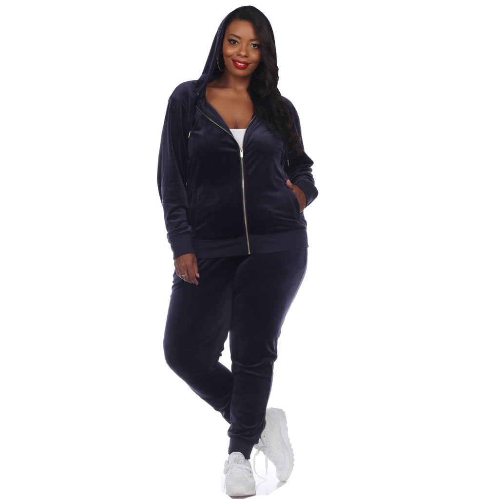 2 Piece Velour Tracksuit Set - Plus- 10 Colors Available