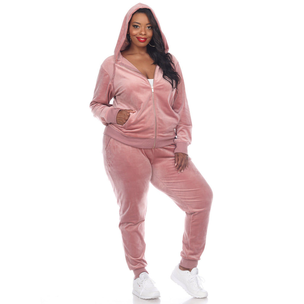 2 Piece Velour Tracksuit Set - Plus- 10 Colors Available