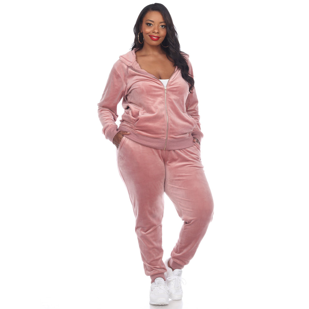 2 Piece Velour Tracksuit Set - Plus- 10 Colors Available