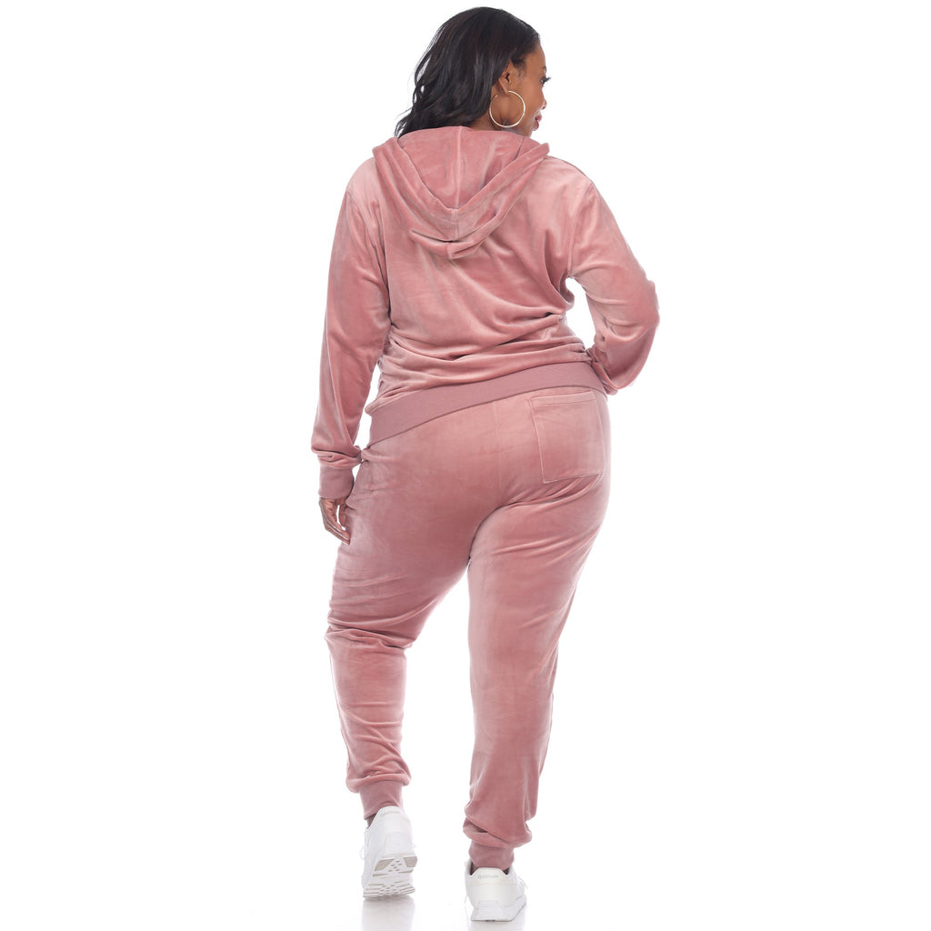 2 Piece Velour Tracksuit Set - Plus- 10 Colors Available