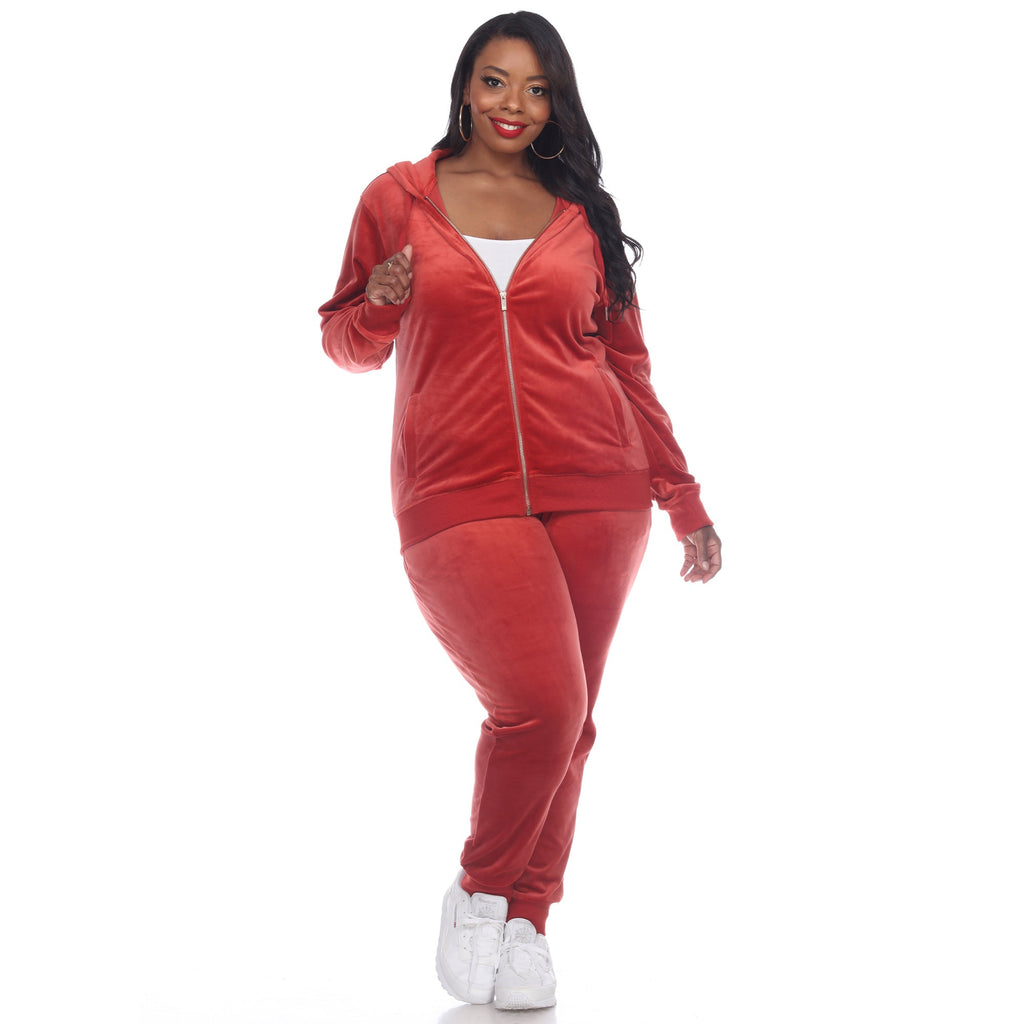 2 Piece Velour Tracksuit Set - Plus- 10 Colors Available