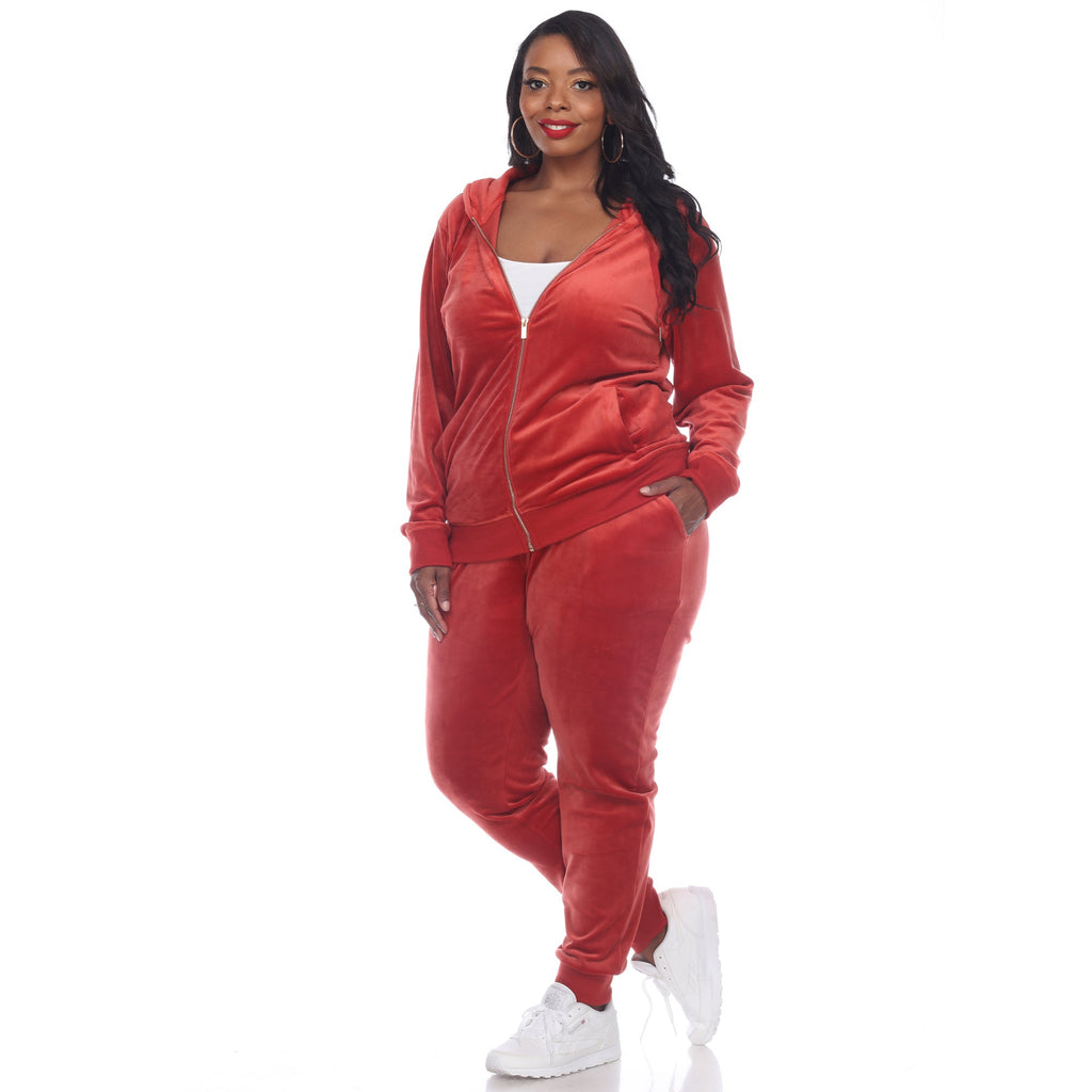 2 Piece Velour Tracksuit Set - Plus- 10 Colors Available