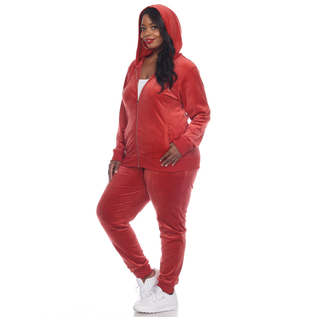 2 Piece Velour Tracksuit Set - Plus- 10 Colors Available