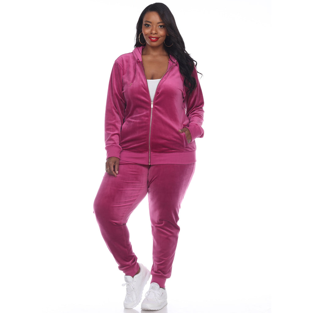 2 Piece Velour Tracksuit Set - Plus- 10 Colors Available