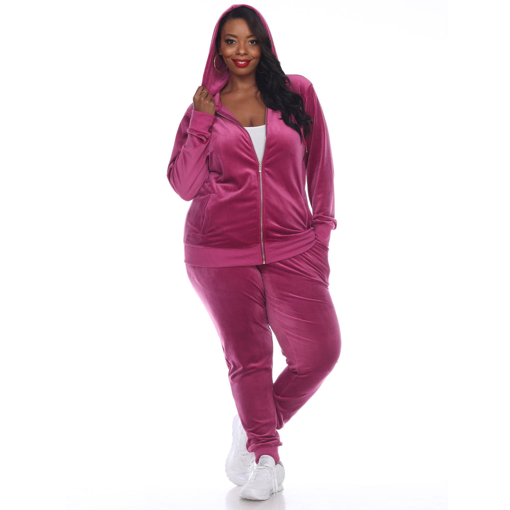 2 Piece Velour Tracksuit Set - Plus- 10 Colors Available