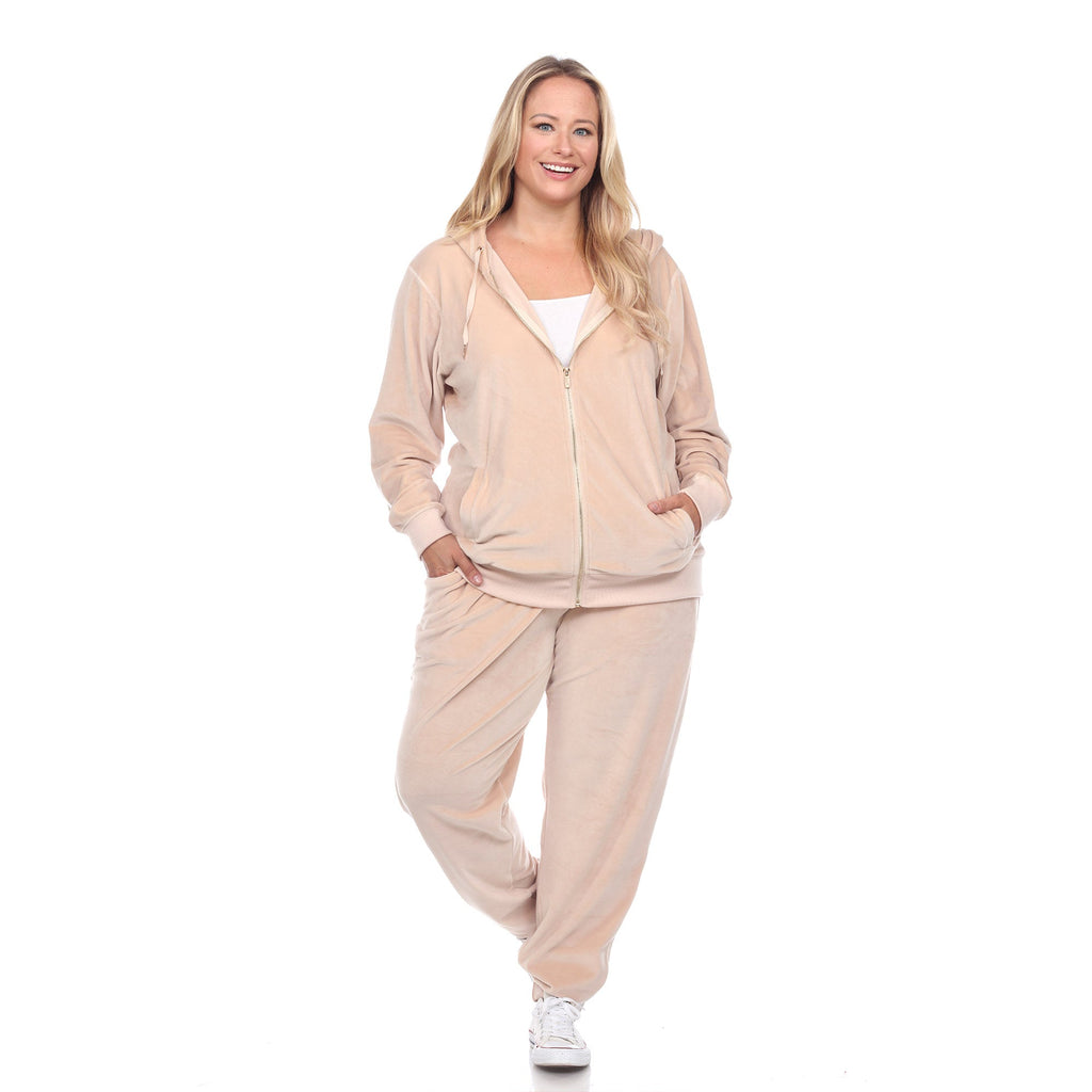 2 Piece Velour Tracksuit Set - Plus- 10 Colors Available