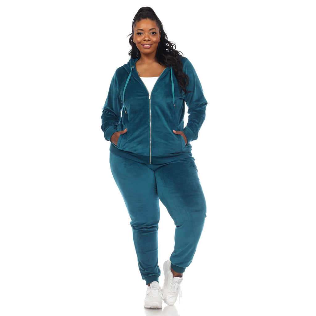 2 Piece Velour Tracksuit Set - Plus- 10 Colors Available